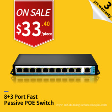 Fast Ethernet 100M 250 Meter 24V passiver 8-Port Poe Switch Injektor